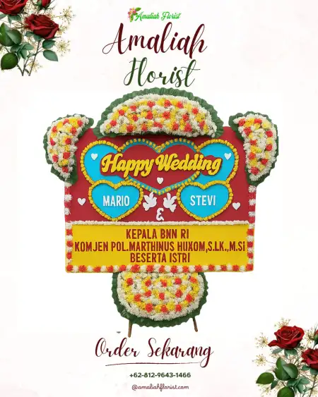 Papan Bunga Pernikahan Delod Peken